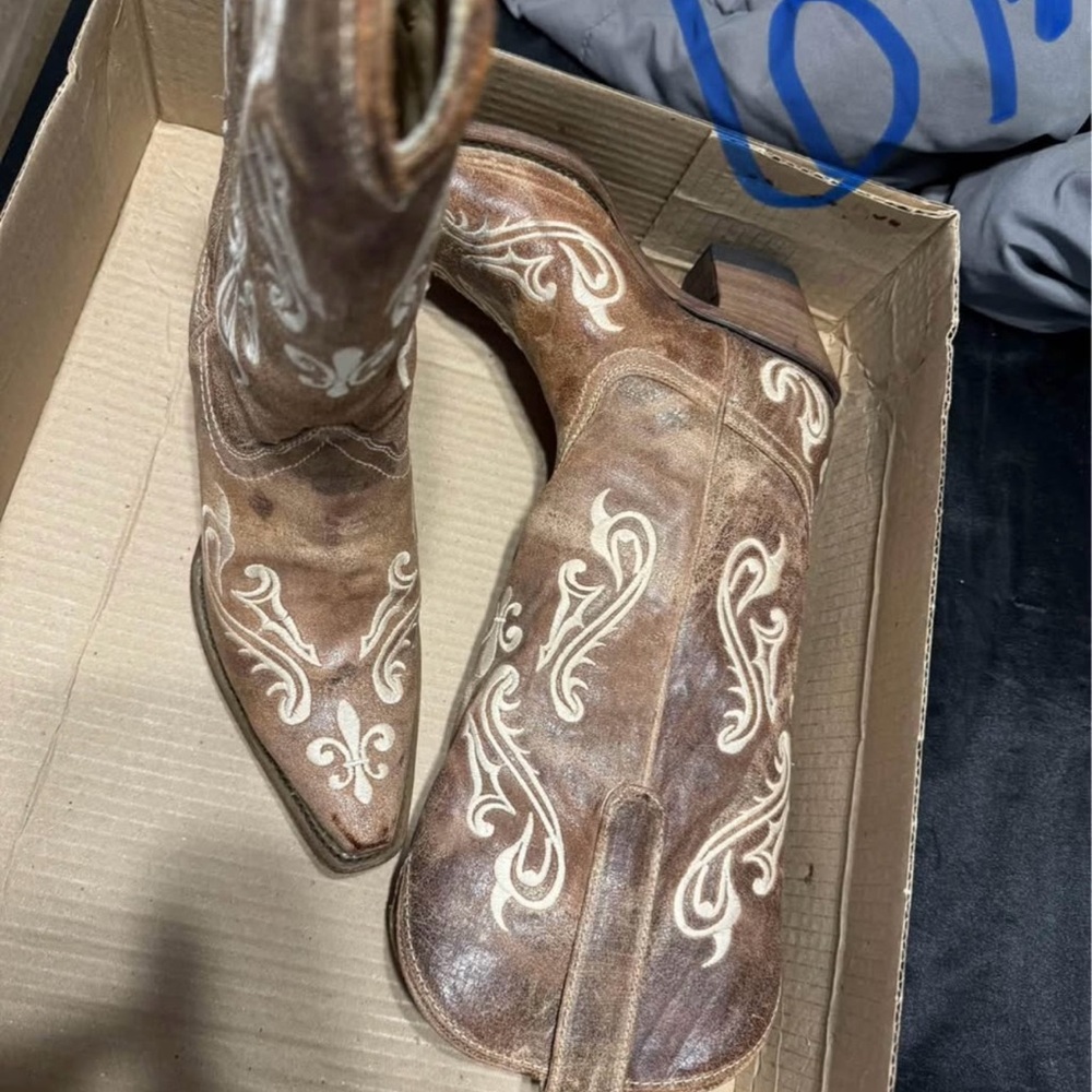 Corral Brown and Cream Heeled Boots